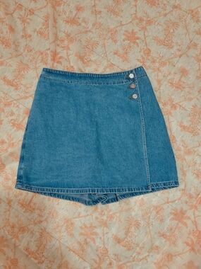 Vintage 90's Steel Jeans Denim Weap Skort Sz 11 Made In USA blue Y2k Style Retro